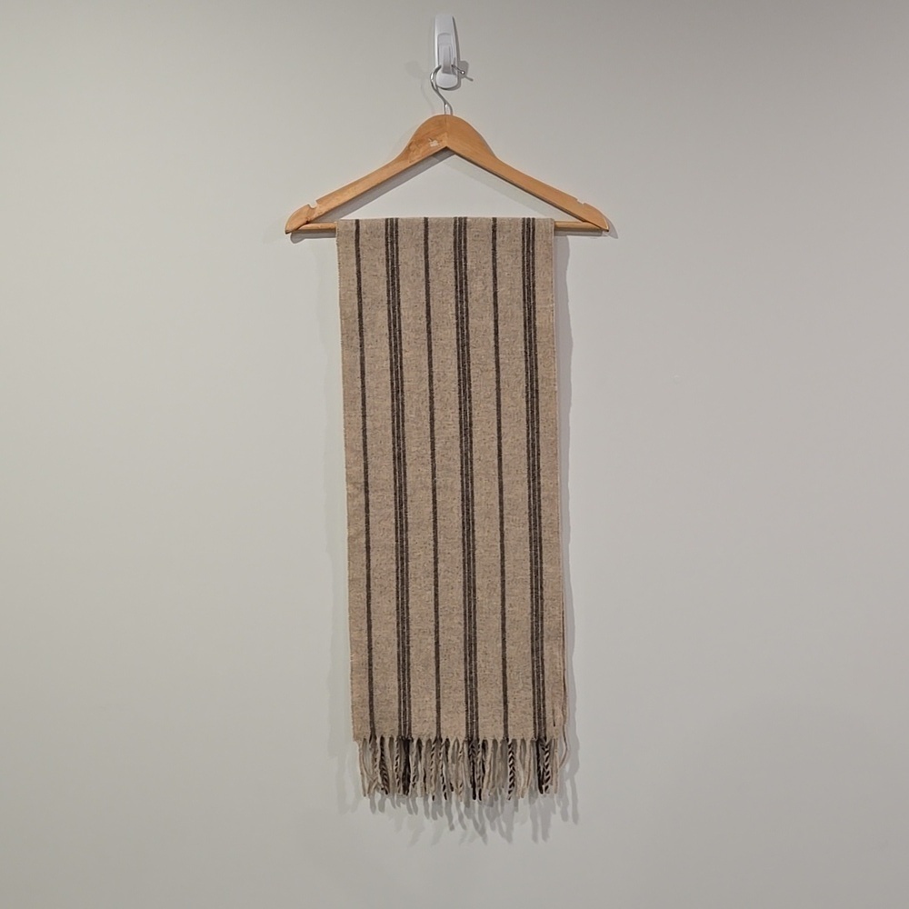 Vintage Danier Neutral Unisex Wool Academia Preppy Scarf - Picture 6 of 6